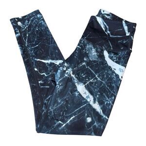 Z By Zella Womens Marble High Waisted Stretch Pull-on Cropped Leggings Navy XS N